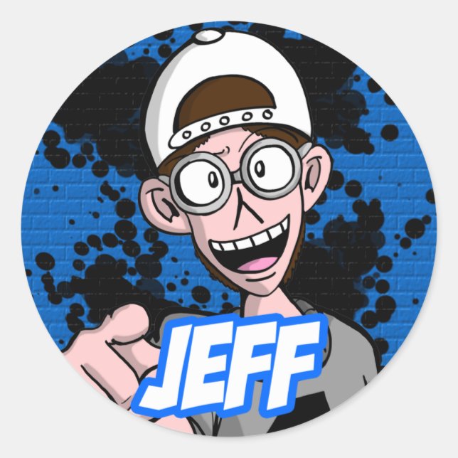 Round Sticker Jeff (Front)