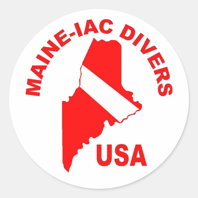 Round Sticker Maniac Divers Clasic Logo (Front)
