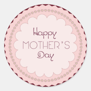 Round sticker “mother's day” labels modern