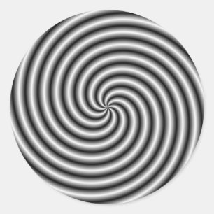 Round Sticker The Swirl in Black and White