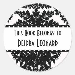 Round Sticker-This Book Belongs To Classic Round Sticker
