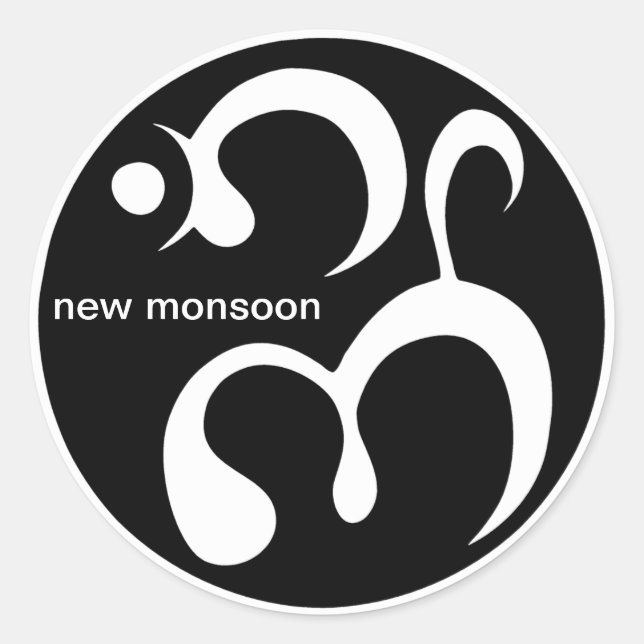Round Stickers 3" Sheet of 6 New Monsoon Logo (Front)