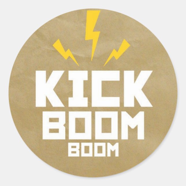 Round Stickers Kick Boom Boom (Front)