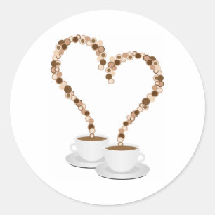 Round stickers " morning coffee "