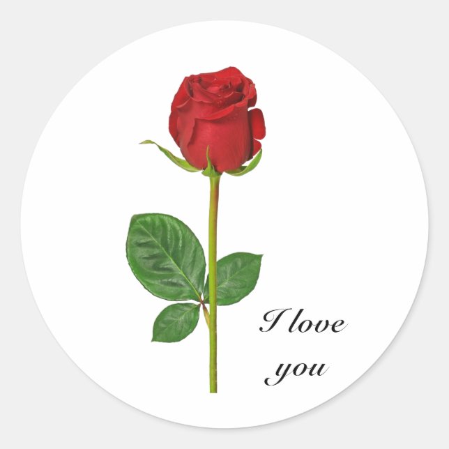 Round stickers with rose (Front)