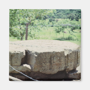 Round Stone Carved Block Mayan Ruins Copan Photo Magnet