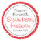 Round strawberry preserve or jam jar food label