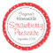Round strawberry preserve or jam jar food label