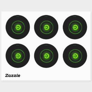 round switch on/off button label