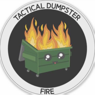 Round Tactical Dumpster Fire Military Style Decal