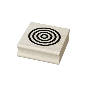 Round Target 2 Inch Square Ink Stamp