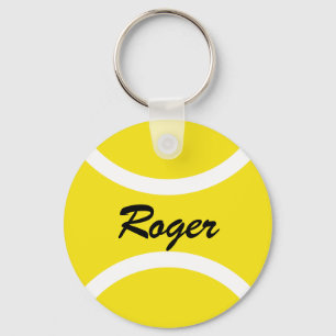 Round tennis ball keychain   Personalizable name