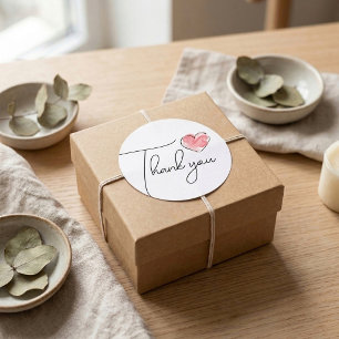 Round Thank you business stickers - Minimalist
