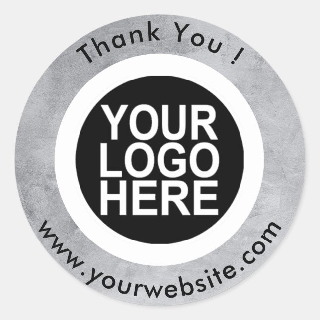 Round Thank You Stickers Business Logo Promotional (Front)