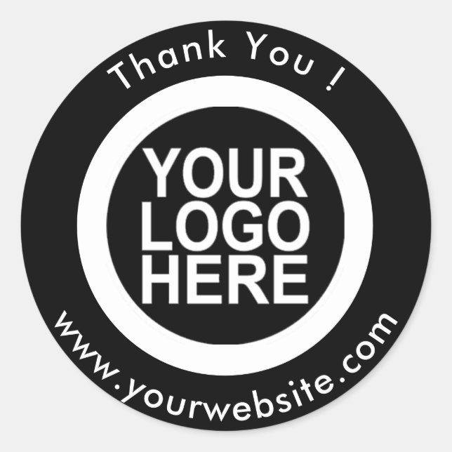Round Thank You Stickers Business Logo Promotional (Front)