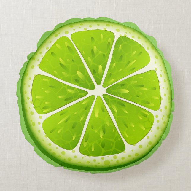 Round Throw Pillow-Lime Cushion (Front)