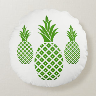 Round Throw Pillow-Pineapples Cushion
