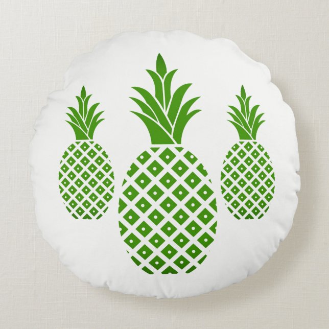 Round Throw Pillow-Pineapples Cushion (Front)