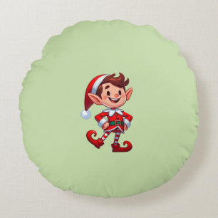 Round Throw Pillow with elf