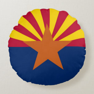 Round Throw Pillow with flag of Arizona, USA