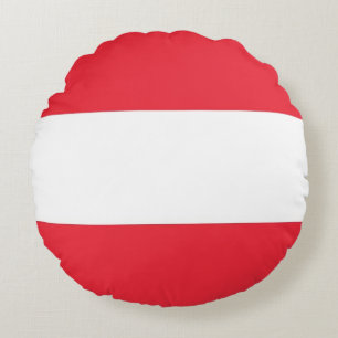 Round Throw Pillow with flag of Austria