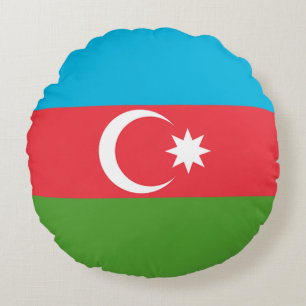 Round Throw Pillow with flag of Azerbaijan