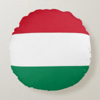 Round Throw Pillow with flag of Hungary