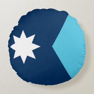 Round Throw Pillow with flag of Minnesota