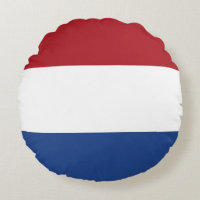 Round Throw Pillow with flag of Netherlands
