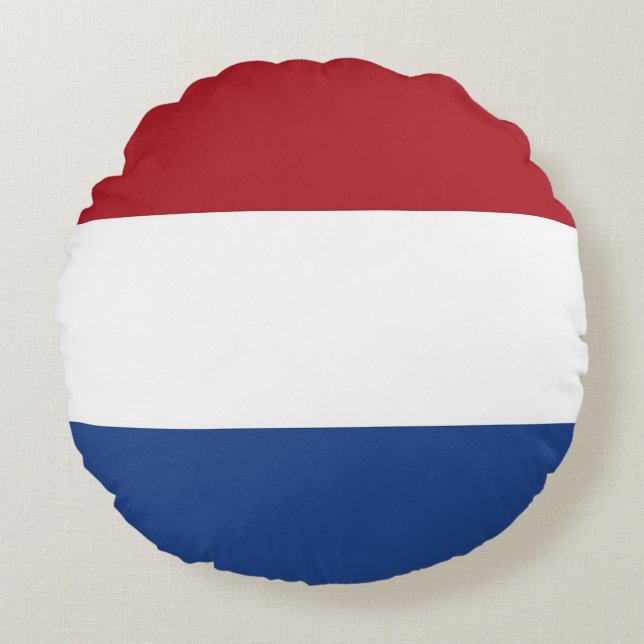Round Throw Pillow with flag of Netherlands (Front)