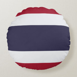 Round Throw Pillow with flag of Thailand