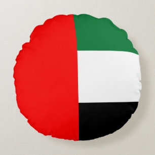 Round Throw Pillow with flag of UAE