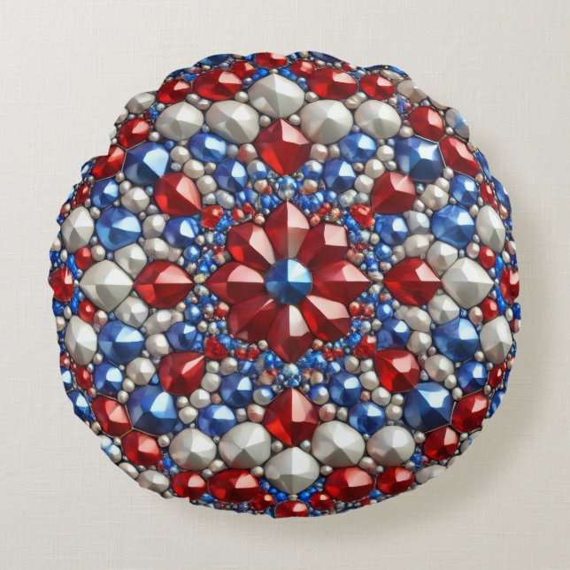 Round Throw Pillow with Netherlands Colours (Front)