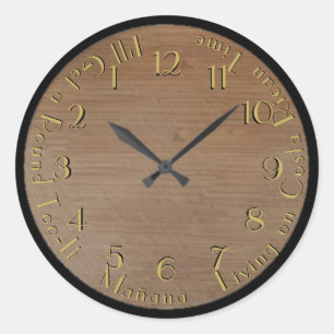 Round Too-It Backward Clock Look Classic Round Sticker