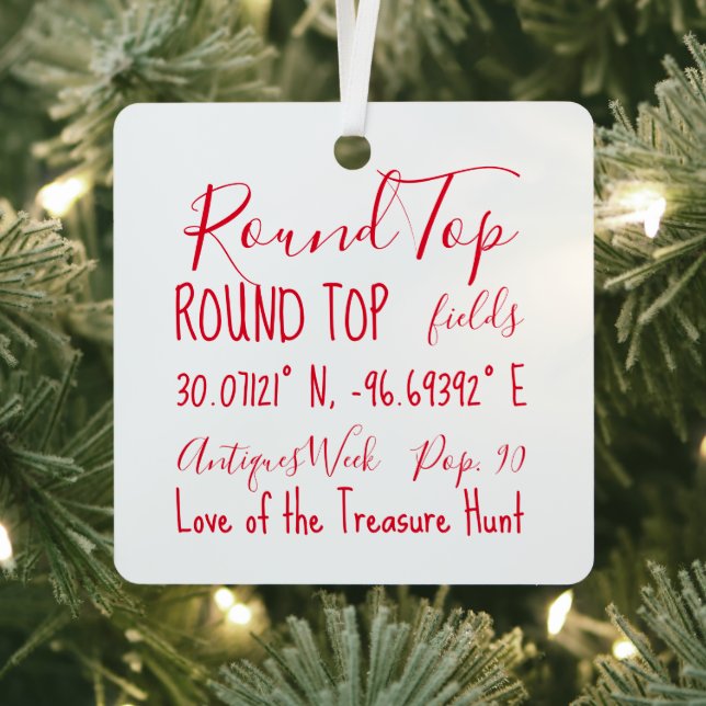 Round Top Texas Antiques Week Ornament (Insitu)
