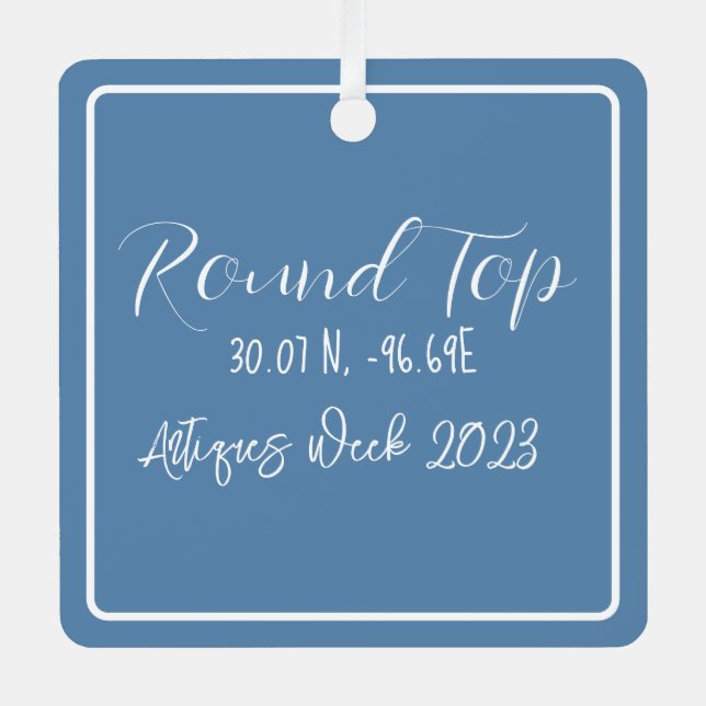 Round Top Texas Antiques Week Ornament (Front)