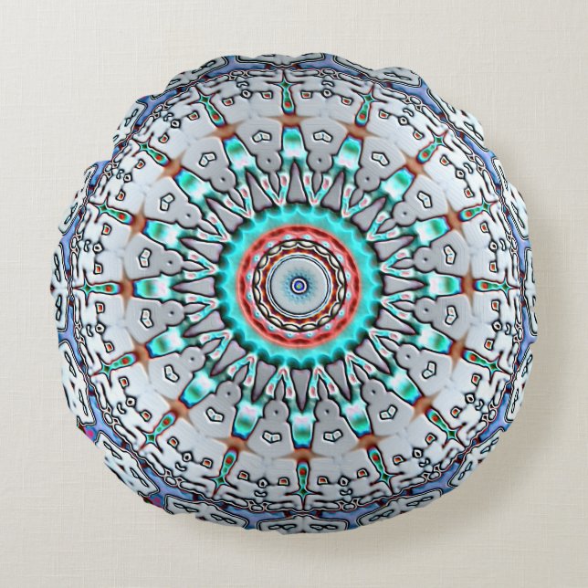 Round Touch Of Turquoise Pillow