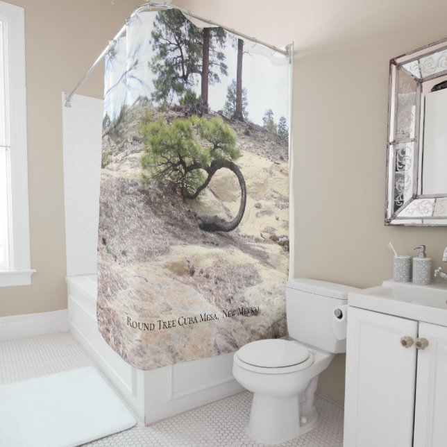 Round Tree Cuba Mesa,  New Mexico Shower Curtain (In Situ)