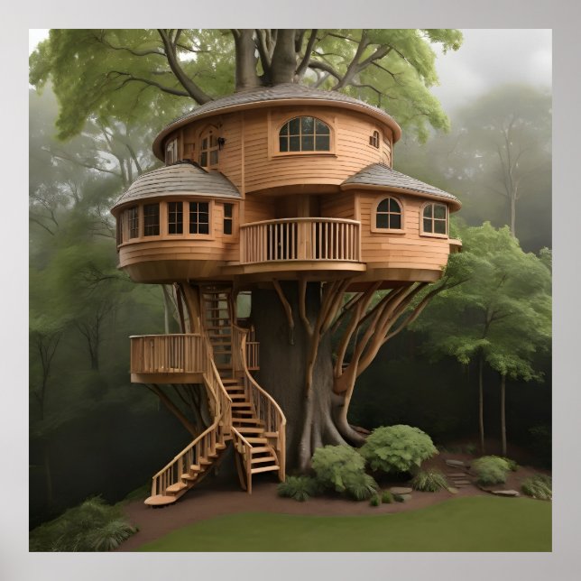 Round tree house poster (Front)