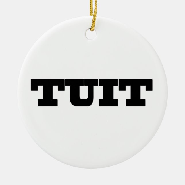 Round Tuit Ceramic Tree Decoration (Front)