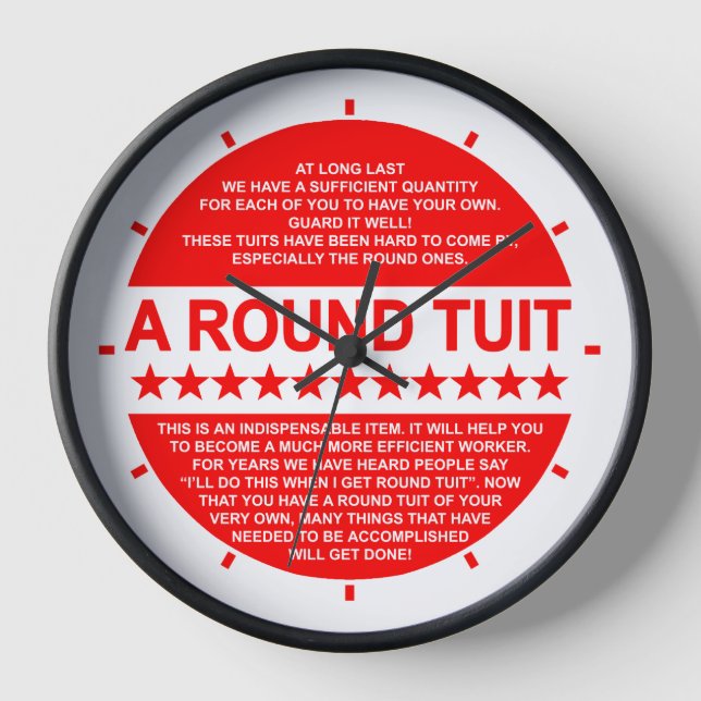 Round Tuit, Jobber's Clock (Front)