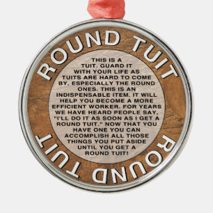 Round Tuit Metal Tree Decoration