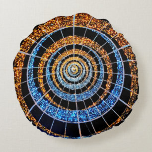 Round Twinkling Light Spiral Pillow