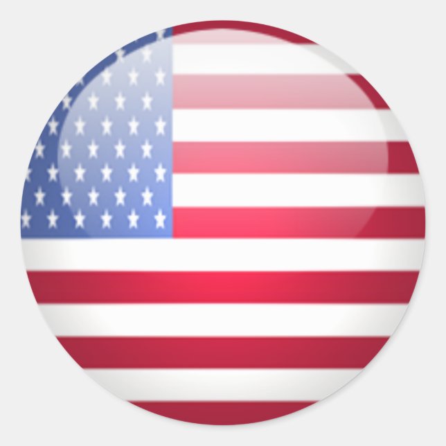 Round USA Flag Classic Round Sticker (Front)