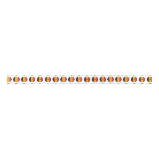 Round Viking Style Shield With Belgium Flag Satin Ribbon (Front)