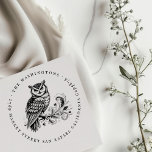 Round Vintage Owl Family Name Return Address Rubber Stamp<br><div class="desc">This vintage-style,  beautiful owl design is surrounded by a deliberately weathered looking small caps font,  producing a classical antique style.</div>