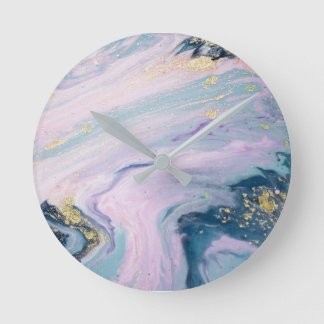 Round Wall Clock Marble Design