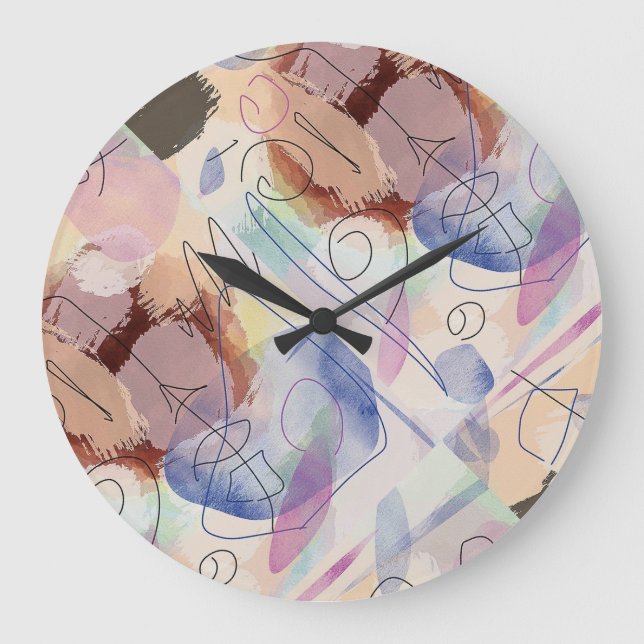 Round Wall Clock, Original Artwork! Large Clock (Front)