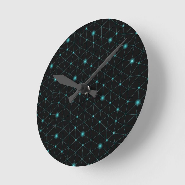 Round wall clock with a black face  (Angle)