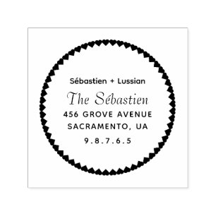 Round Wedding Self-inking Stamp